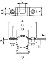 OBO ASL 733 20 A2 Distanční příchytka s připojovacím závitem M6 17-20mm Nerez