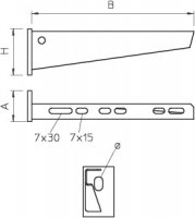 Nástěnný výložník OBO AW 15 31 FT SO B310 mm Ocel žár.zinek