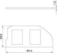 OBO MPRM2 2A Modulární nosič s 2 x děr. obr. typ A 20,10x14,8 Nerez ocel