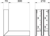 Vnější roh OBO GS-DA70210RW, pro kanál Rapid 80, 70x210mm, čistě bílá Ocel