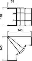 Vnitřní roh OBO GK-IH53100RW Rapid 45-2 variabilní 110x145x145 čistě bílá