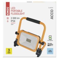 LED reflektor ACCO nabíjecí přenosný, 20W, žlutý, studená bílá EMOS ZS2822