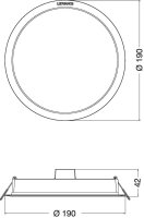 Downlight LEDVANCE IP44 DN 190 18W 830 WT