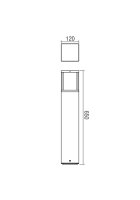 Sloupkové svítidlo VITRA ST E27 1X15W IP54 BK REDO 9110
