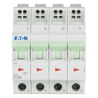 PLI-C8/4 Jistič PLI (bezšroubové svorky nahoře) char C 4-pólový 10kA 8A 101360