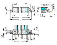 Pružinová svorkovnice THT rovná 7,5 mm šedá 5pól. WAGO 722-735/031-000