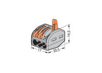 Páčková spojovací svorka 3x 0,08-4 mm2 (CYA) WAGO 222-413/995-005