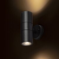 SORANO II nástěnná černá plast 230V LED GU10 2x8W IP44 RENDL R13634