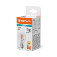 LED CLASSIC A V 4W 830 Clear E27 LEDVANCE 4099854485831