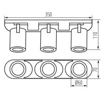 Přisazené bodové svítidlo LAURIN EL-3I W-G KANLUX 38966