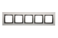 Rámeček 5-násobný Simon 54 Nature, IP20/IP44, skleněný bouřkový mrak DRN5/72