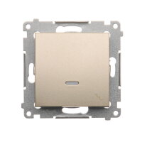 Přepínač střídavý, s orientačním LED, řazení 6So, 16AX 250V, zlatá matná