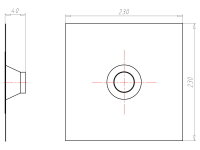 Těsnící manžeta ALU-Butyl 230x230x50mm pro vedení d42-55mm KAISER 9079-51