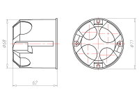 Krabice bezhalogen O-range ECON hl. 62mm, do dutých stěn KAISER 9266-22