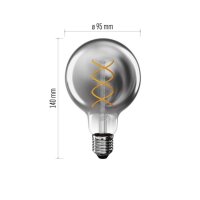 LED žárovka DECO SMOKED G95, E27, 4,5 W (19 W), 180 lm, flame EMOS Z52311