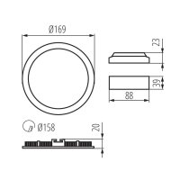 Vestavné LED svítidlo ROUNDA V2LED12W-NW-W 28931 Kanlux (starý kód 25835)