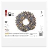 LED dekorace adventní věnec, 40 cm, 2x AA, vnitřní, teplá bílá, časovač