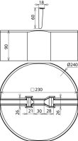 Betonový podstavec C45/55 s klínkem D 240mm -SE pro jímací tyče D 10/16mm