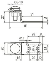 Připojovací lamela ''Z'' Al s příložkou pro prům. 6-10mm, FeZn DEHN 377100