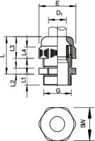 OBO 2050102 Kabelová vývodka EX VTEC EX PG48 SW