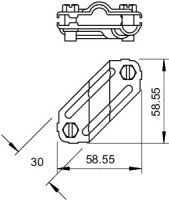 OBO 250 galv. zinkováno Křížová svorka 8-10mm Nerez materiál 1.4571 A4 1.4571