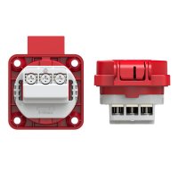 zásuvka vestavná 3P, 16A/250V, IP54, červená, horní přívod PCE PC-104-0rs
