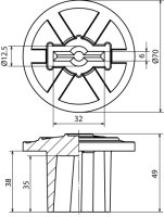 Ochranná krytka PVC pro vývody připojení Rd 10mm/Fl 30x3,5mm grün/gelb