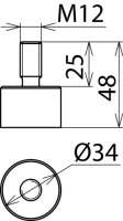 Připojovací prvek A se závitem M12x25mm k navaření ocel/galZn DEHN 705501