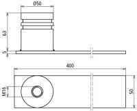 Dehn 419012 Plochý přechod uzemnění M16 d50mm V 63mm D 400mm