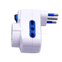 16A Adaptor plug (polybag + card) - whit
