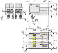 Konektor s pájecími piny CAGE CLAMP 1,5mm2 šedá 7pól. WAGO 734-307/018-000