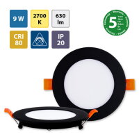 LED podhledové svítidlo Toro R9, 9W, 2700K, černá barva svítidla