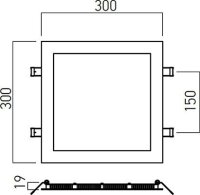 XFLAT REC. SQ. PANEL 30W 220-240V AC 300