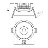 XZEN REC. DOWNLIGHT 10W 220-240V AC 3000