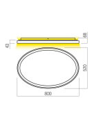 Stropní svítidlo NOBU PL LED 80W 3000/4000K BK REDO 01-3811