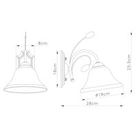 Nástěnné svítidlo POSADAS mosaz 1xE27, max. 60W 230V GLOBO 69007-1W