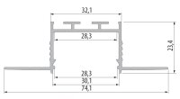 Vestavný hliníkový profil AL-PROFIL AKIN RAW NONANODIZED 1M GREENLUX GXLP2136