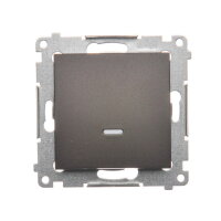 Spínač jednopólový, s orientačním LED, řazení 1So, 16AX 250V, hnědá matná