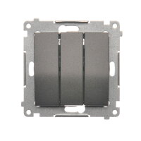Trojité tlačítko s orientačním LED podsvětlením 10AX, 250V, antracit mat