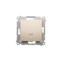 Přepínač křížový, s orientačním LED, řazení 7So, 10AX, 250V, zlatá matná