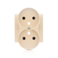 Krytka zásuvky 2P+T dvojité - pro rámečky PREMIUM krémová DGZ2MZP/41