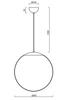 Závěsné svítidlo ADRIA S3 27W IP40 3K NZ3h SKLO OPAL černá OSMONT ADR63121