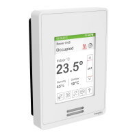 Fancoilový regulátor s dotyk. LCD Zigbee PIR a snímačom vlhkosti BACnet bílý