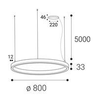 Závěsné svítidlo LED2 CIRCLE 80 P-Z/ST, B CASAMBI TW 62W 2700K-4000K černá