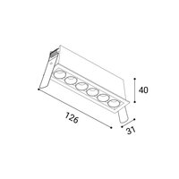 Zápustné svítidlo RIVA MINI 6, B 10W 2700K/3000K/4000K UGR černá LED2 2560273