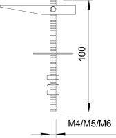 OBO 458 M4x100 G Sklápěcí závěs, M4x100mm, Ocel, galv. zinek, DIN EN 12329