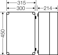 Mi-prázdná skříň, vestavný rozměr 275x425x191mm, neprůhledné víko HENSEL MI 9311