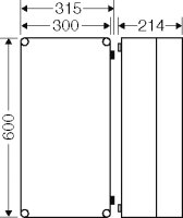 Mi-prázdná skříň, vestavný rozměr 275x575x19mm, průhledné víko HENSEL MI 9410