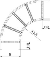 OBO LB 90 620 R3 FS Oblouk 90° pro kabelový žebřík 60x200 Ocel pásově zinkováno