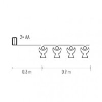 LED vánoční girlanda - andělíčci papír, 2xAA, teplá bílá, časovač
